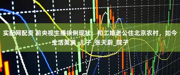 实配网配资 前央视主播徐俐现状:和二婚老公住北京农村,如今生活美满_儿子_张天蔚_院子