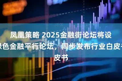 凤凰策略 2025金融街论坛将设绿色金融平行论坛，同步发布行业白皮书